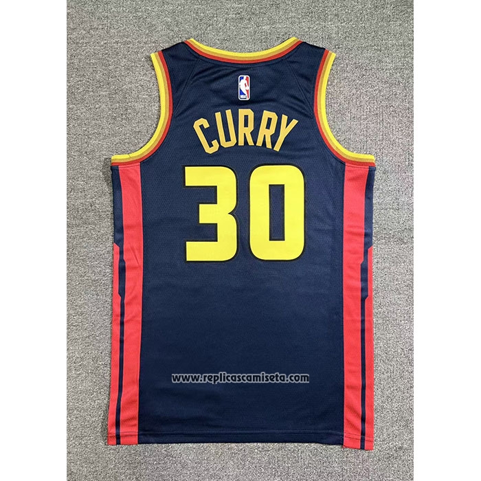Camiseta Golden State Warriors Stephen Curry NO 30 Ciudad 2024-25 Azul